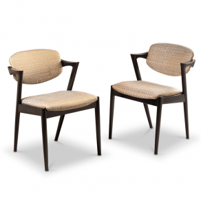 10 Scandinavian black oak chairs 1960