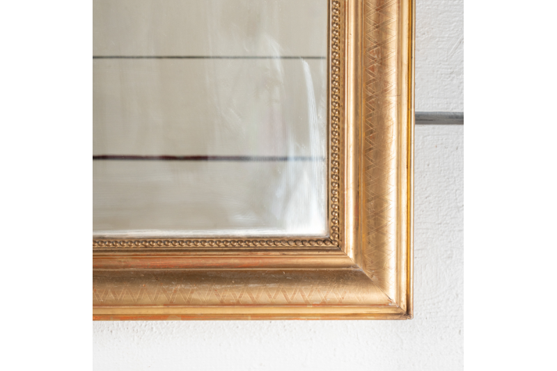 Gilded and engraved wood mirror H. 137 cm - L. 99 cm