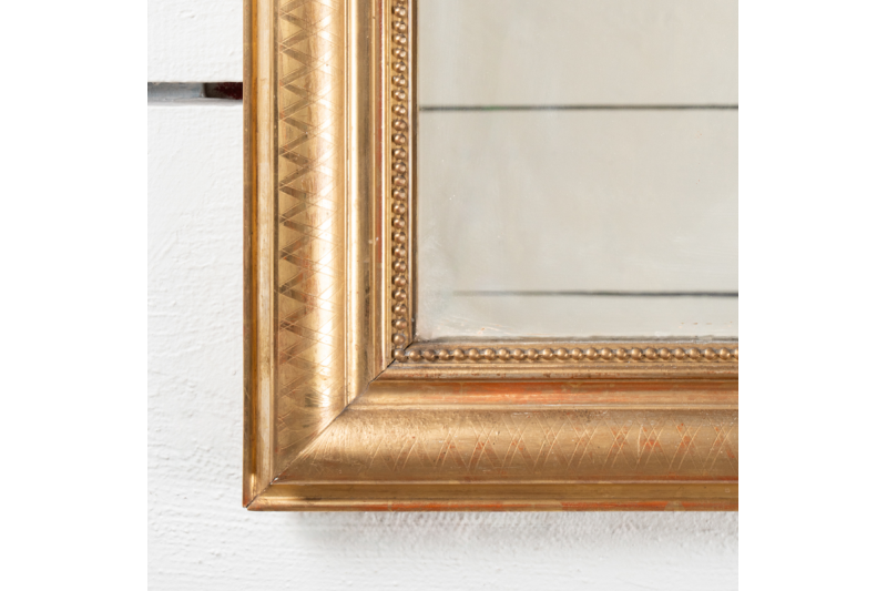 Gilded and engraved wood mirror H. 137 cm - L. 99 cm