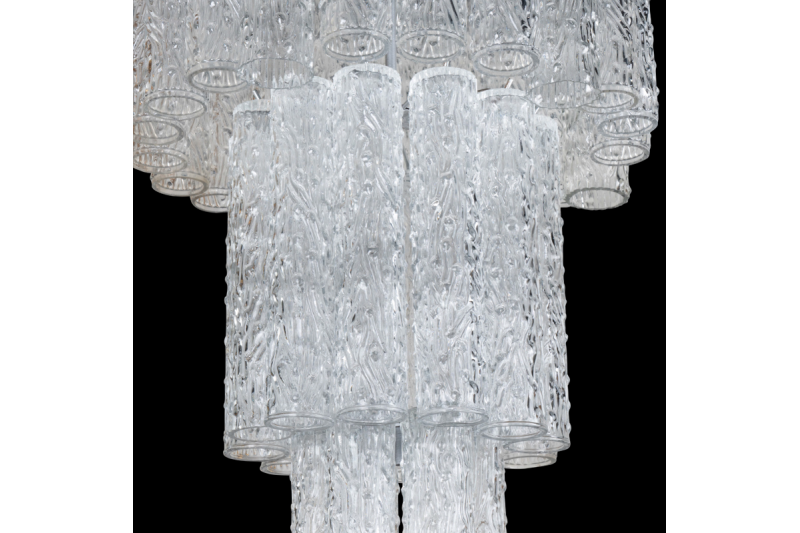 Elegant three-tiered cascade chandelier in Murano glass 1960