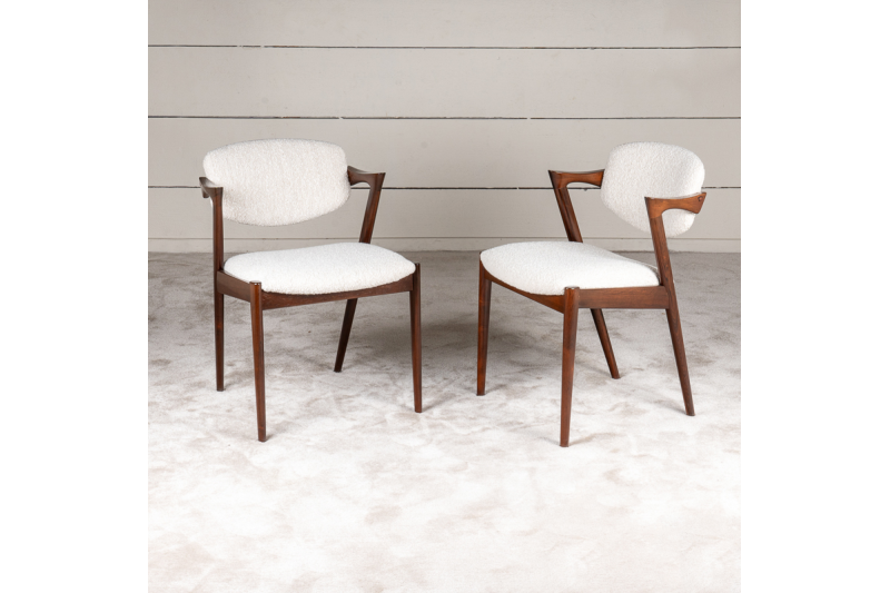 12 Chaises scandinaves en palissandre 1960