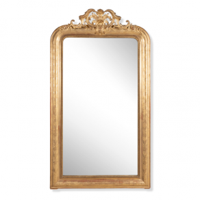 Elegant mirror engraved with floral...